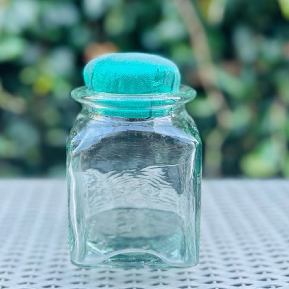 Vintage Ben Rickert Spanish green glass jar lid